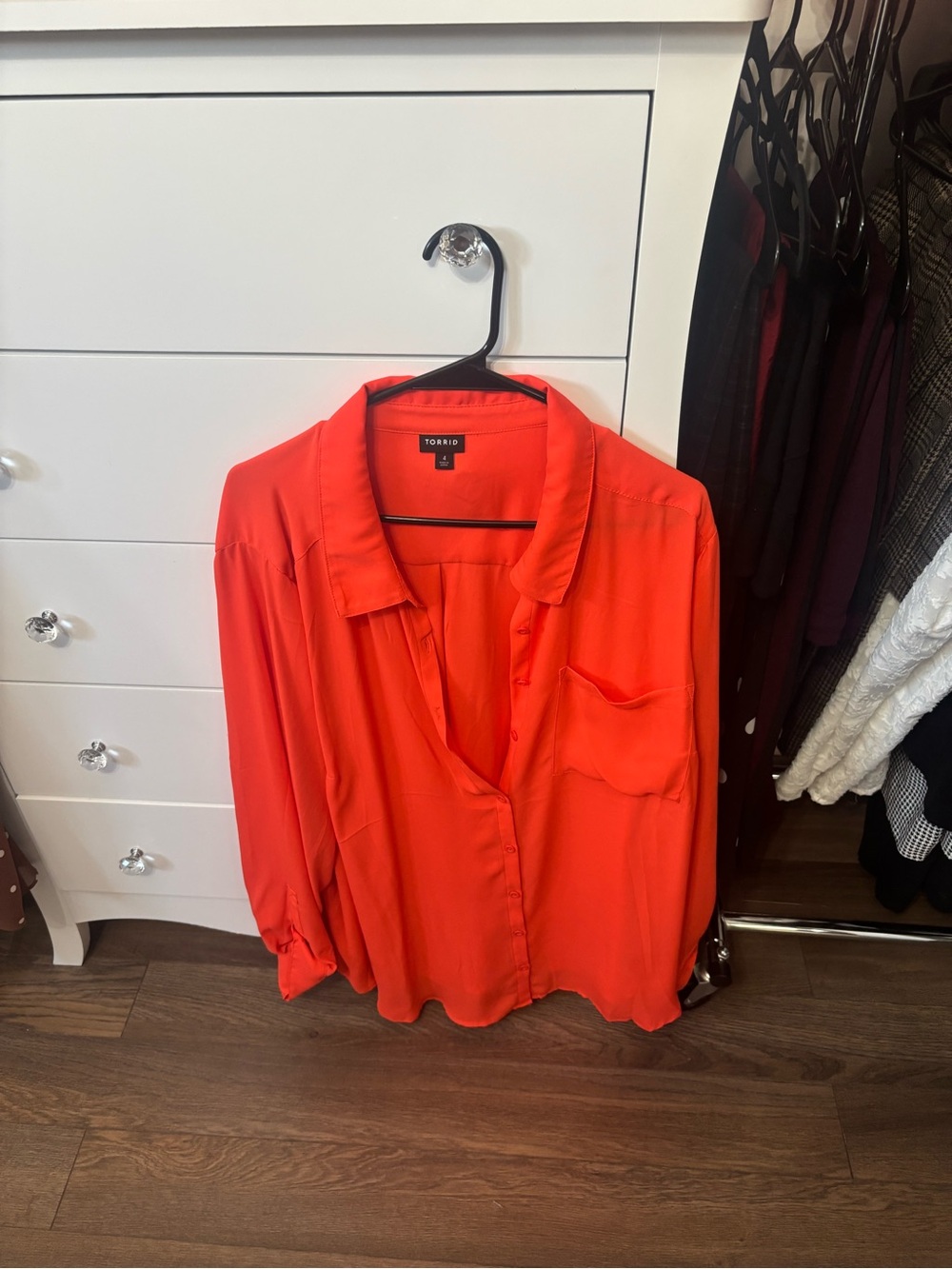 torrid Bright Orange Button-Up Blouse